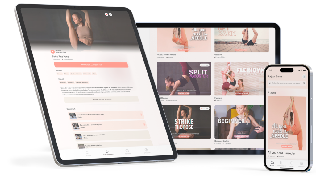 L'application Flexifit est disponible sur tablette, ordinateur et smartphone