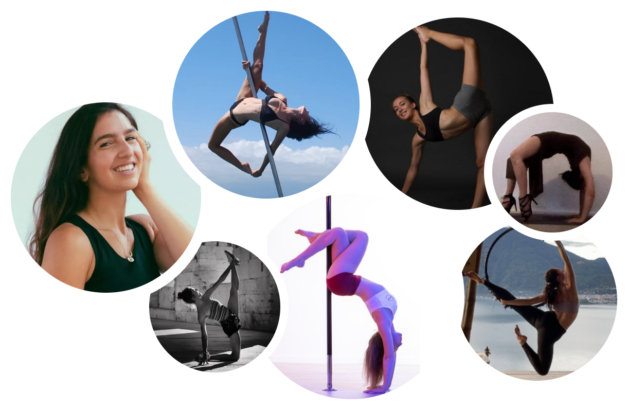 Plusieurs artistes, sportives, pole danseuses et contorsionnistes